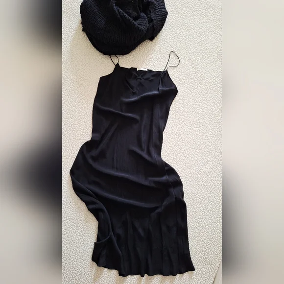 THE ROW Cutro Open Knit Silk Sleeveless Maxi Dress Midnight Blue M Org $2,550 - Picture 11 of 16